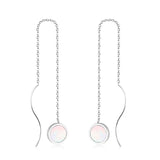 Stainless Steel Korean Dangle Earring with Round Shell Dangle Earrings for Girl Women Fashion Jewelry Brinco