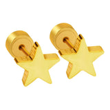 ASON Anti-allergy Star Stud Piercing Earring Punk Style Stainless Steel Gold Color Earrings For Women Accessries Wedding