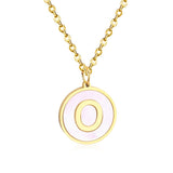 Collier avec pendentif rond en acier inoxydable, couleur or, avec lettres 26 AZ, pour femme, amie de fête, vente en gros