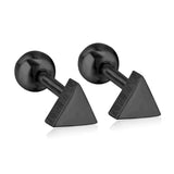 ASON – boucles d'oreilles géométriques en or Rose/noir pour femmes, bijoux en acier inoxydable, accessoires cadeaux, Triangle/cercle/carré