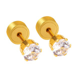 ASON petit rond zircon cubique taille 3mm à 5mm couleur or Piercing boucle d'oreille en acier inoxydable Anti-allergie bijoux femmes