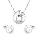 Cute Style Shell Necklace Earring Sets Fashion Stainless Steel Jewelry Sets Costume Jewelry