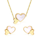 Brand New Stainless Steel Jewelry Heart Shell Jewelry Sets Women Wedding Jewelry Gift