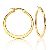 Classical Stainless Steel Earings 25mm Gold Steel color Zircon Hoop Earrings Set for Women's Fashion Jewelry brinco