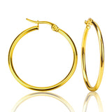 Classical Stainless Steel Earings 25mm Gold Steel color Zircon Hoop Earrings Set for Women's Fashion Jewelry brinco