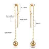 ASON Long Line Link Chain Imitation Pearl Dangle Earrings for Women Gold Color Cross Earrings Female Bijoux Pendientes