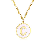 Collier avec pendentif rond en acier inoxydable, couleur or, avec lettres 26 AZ, pour femme, amie de fête, vente en gros