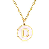 Collier avec pendentif rond en acier inoxydable, couleur or, avec lettres 26 AZ, pour femme, amie de fête, vente en gros