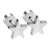 ASON Anti-allergy Star Stud Piercing Earring Punk Style Stainless Steel Gold Color Earrings For Women Accessries Wedding