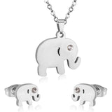 Conjuntos de joyería africana para boda de Dubái, collares con colgante de elefante de circonia cúbica dorada, pendientes para hombres y mujeres, conjuntos de joyería de moda