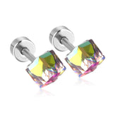 Boucles d'oreilles à vis en acier inoxydable pour femmes, bijoux à la mode, boucles d'oreilles en cristal de noël, pendientes brincos 