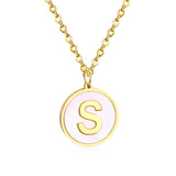 Collier avec pendentif rond en acier inoxydable, couleur or, avec lettres 26 AZ, pour femme, amie de fête, vente en gros