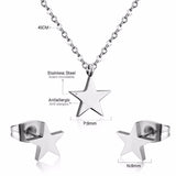 Hot Sale Stainless Steel Jewelry Sets Star Shape Necklace Earrings Sets For Women Jewelry Accessories Girls Gift