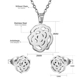 ASON Gold Color Accessories Classic Jewelry Flower Pendants Link Chains Necklace Earrings Jewelry Set For Women Wedding