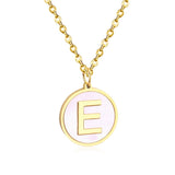 Collier avec pendentif rond en acier inoxydable, couleur or, avec lettres 26 AZ, pour femme, amie de fête, vente en gros