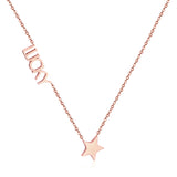 ASON Initial Necklace Women Girl Stainless Steel Letter Lucky Star Pendant Necklace Collier Choker Collars Wedding Necklace