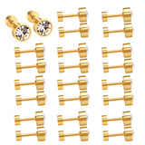 12 pièces/bijoux boucles d'oreilles vis arrière boucles d'oreilles pour femmes cadeau boucles d'oreilles CZ bijoux de mode enfants or boucles d'oreilles de noël ensemble 