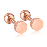 ASON Pendientes de tuerca de oro rosa/negro, pendientes geométricos de acero inoxidable para mujer, accesorios de regalo de joyería, triángulo/círculo/cuadrado