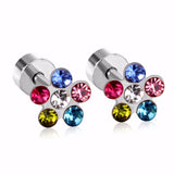 Pendientes Brincos de acero inoxidable de 6mm y 18K, minipendientes con forma de estrella y corazón, moda coreana 2022, pendientes de cristal para mujer y niña 