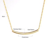 ASON Simple Style Curve Tube Pendants Necklaces Stainless Steel Gold Color Chains Necklaces Party Gift Wholesale Chokers