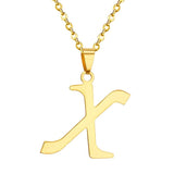 ASON Initial 26 Letters A-Z Gold Color Stainless Steel Modern Chain Choker Pendant Necklaces For Women Fashion Jewelry