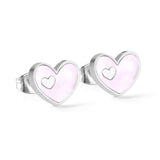 5 Colors Fashion Jewelry Stainless Steel Heart Stud Earring Set For Women's Shell Korean Earrings Set Brinco