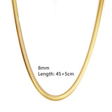 ASON Stainless Steel Twist Snake Fat Snake Blade Chain Necklace Gold Color For Women Men For DIY Fashion Jewelry Making Support