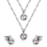 Necklace Earrings Stainless Steel Material Luxury Wedding Trendy Jewelry Sets For Women Valentine's Day Present