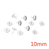 ASON 100 unids/lote pendiente blanco de acero inoxidable Base pendientes de cabujón accesorios de ajuste para suministros de joyería DIY