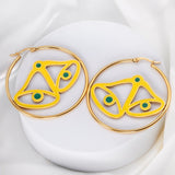 Santa Circle Big Hoop Earrings For Christmas Cute Christmas Tree Stocking Canes Jingle Bell Charm Earrings Trendy