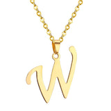 ASON Initial 26 Letters A-Z Gold Color Stainless Steel Modern Chain Choker Pendant Necklaces For Women Fashion Jewelry