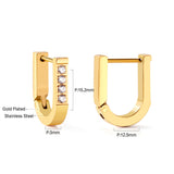 ASON Gold Color Square Rectangle Piercing Hoops Earrings Stainless Steel Geometric Earrings for Women Fashion Jewelry Gift