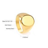 ASON-Anillo de forma cuadrada y redonda con corazón Vintage, Color dorado, acero inoxidable, joyería geométrica de moda para mujeres y hombres, accesorios 