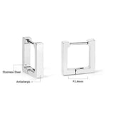 ASON Gold Color Square Rectangle Piercing Hoops Earrings Stainless Steel Geometric Earrings for Women Fashion Jewelry Gift