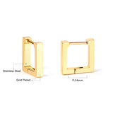 ASON pendientes de aro de perforación rectangulares cuadrados de Color dorado, pendientes geométricos de acero inoxidable para mujer, regalo de joyería de moda 