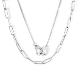 Collier à maillons en acier inoxydable 316L pour femmes, Double chaîne, ras du cou, accessoires, cadeau de fête de noël