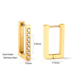 ASON pendientes de aro de perforación rectangulares cuadrados de Color dorado, pendientes geométricos de acero inoxidable para mujer, regalo de joyería de moda 