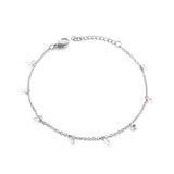 Breloque ronde cristal Zircon couleur or Bracelets pour Femme femmes chaîne Bracelet bijoux accessoires 