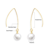 ASON – boucles d'oreilles élégantes en Imitation de perles blanches, en acier inoxydable 316L, pendantes pour femmes, usage quotidien, bijoux cadeaux de fête 