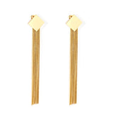 Vestido Jewelry Korean Style Wedding Tassel Drop Earrings Women Stainless Steel Dangle Earings Christmas Pendientes