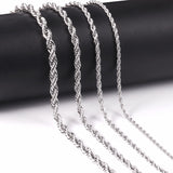 ASON 1pc Sale Stainless Steel Twist Chains Necklace For Women Men Hiphop Jewelry 2mm 3mm Necklace For Pendants Wholesale Support