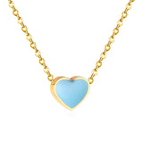 2022 Pink Heart Babygirl Choker Green Necklace Stainless Steel Chain Pendants Necklaces For Women Summer Jewelry