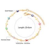 ASON Trendy Evil Eyes Charm Anklet 316L Stainless Steel Gold Color Foot Chain for Women Beach Jewelry Fashion Jewelry Gift