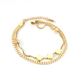 2022 Office Ladies Decor Heart Bracelets Charm Steel Gold Girls Chunky Chain Braclet For Women Valentines Gift Hand