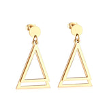 Brinco Jewelry Korean Square Triangle Drop Earring 2020 Set Stainless Steel Dangle Christmas Earrings Set For Women