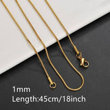 ASON Stainless Steel Twist Snake Fat Snake Blade Chain Necklace Gold Color For Women Men For DIY Fashion Jewelry Making Support