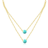 Rétro 45 + 5 cm bleu période pendentif chaîne tour de cou femmes Imitation colliers en acier inoxydable bijoux femme Collier cadeau 