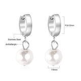 ASON Elegant Imitation Pearl Dangle Earrings 316L Stainless Steel Drop Earring for Women Girl Small Fashion Jewelry