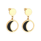 Coquille ronde lune Brincos bijoux coréen boucles d'oreilles ensembles en acier inoxydable boucles d'oreilles ensemble pour les femmes Kolczyki