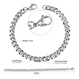 ASON – Bracelets à maillons en acier inoxydable pour hommes et femmes, couleur or, 7mm, chaîne cubaine, cadeau de fête, vente en gros, bijoux 